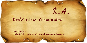 Kránicz Alexandra névjegykártya